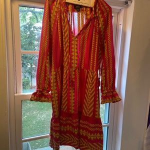 Anthropologie Maeve Pink & Green  Dress